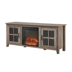 Transitional Farmhouse Window Pane Fireplace TV Stand For TV's Up To 65" Gray Wash - Saracina Home 16 Transitional Farmhouse Window Pane Fireplace TV Stand For TV's Up To 65" Gray Wash - Saracina Home -Saracina Home Shop GUEST 6381d9dd 9082 439c 8d52 c52d569b90f9