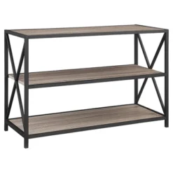 25.62" X Frame Metal And Wood Media Bookshelf - Saracina Home -Saracina Home Shop GUEST 63ec1c95 8e84 4e5c 8fc5 0c2cf5cb4aa4