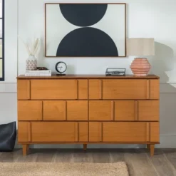 Modern Vertical Accent Solid Wood 6 Drawer Double Dresser - Saracina Home -Saracina Home Shop GUEST 666b6db8 6305 47ae a961 acc292975524