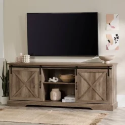 Clarabelle Double Sliding X Barn Door TV Stand For TVs Up To 80" - Saracina Home -Saracina Home Shop GUEST 67c2011a b0b3 44c6 9e39 013ec188efbf