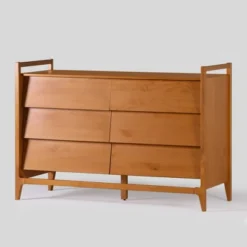 Mid-Century Modern Solid Wood Paneled 6 Drawer Dresser - Saracina Home -Saracina Home Shop GUEST 68dcaeee c7b9 4713 9959 e46e4d7ca287