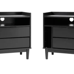 2pk Mid-Century Modern Solid Wood 2 Drawer Storage Nightstands - Saracina Home 18 2pk Mid-Century Modern Solid Wood 2 Drawer Storage Nightstands - Saracina Home -Saracina Home Shop GUEST 68ea8919 fae8 48c6 aef2 14de0162909c