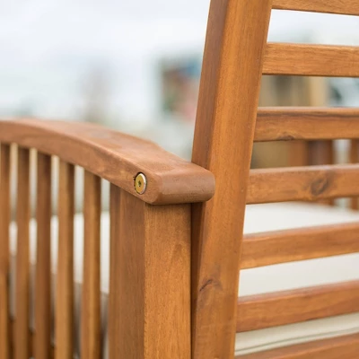 2pk Acacia Wood Patio Chairs With Cushions - Saracina Home 4 2pk Acacia Wood Patio Chairs With Cushions - Saracina Home - Image 2