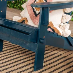 Genovia Transitional Acacia Wood Outdoor Adirondack Chair With Wine Holder - Saracina Home -Saracina Home Shop GUEST 6cfd8133 dbb2 46d0 bd03 d839a587888a