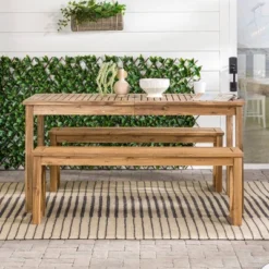 3pc Acacia Wood X Design Outdoor Patio Dining Set - Brown - Saracina Home -Saracina Home Shop GUEST 6d770303 bf3b 4b8f af2d 632862928d22