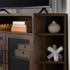 Corner TV Stand For TVs Up To 55" With Metal Mesh Doors - Saracina Home -Saracina Home Shop GUEST 6e262574 297c 4cce 86ae cdd396454639