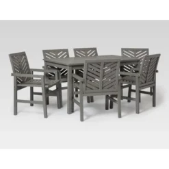 7pc Slatted Chevron Acacia Patio Dining Set - Saracina Home 18 7pc Slatted Chevron Acacia Patio Dining Set - Saracina Home -Saracina Home Shop GUEST 6e586955 cdb3 42a6 b92d 73b8e77d8e6a