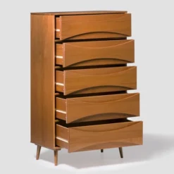 Mid-Century Modern Contoured 5 Drawer Chest Of Drawers - Saracina Home 32 Mid-Century Modern Contoured 5 Drawer Chest Of Drawers - Saracina Home -Saracina Home Shop GUEST 6ea3faf0 2aed 40ff a53a 33a2aa0036a2