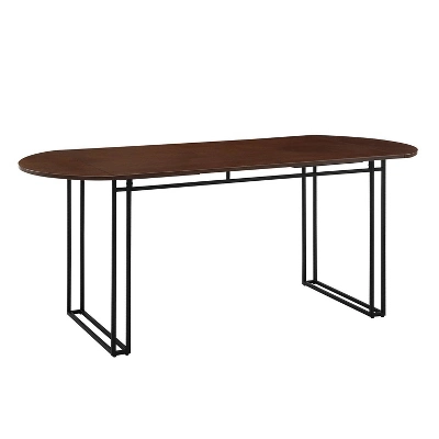 71" Phyllis Modern Drop Leaf Dining Table Walnut - Saracina Home 4 71" Phyllis Modern Drop Leaf Dining Table Walnut - Saracina Home - Image 2