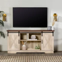 Modern Transitional Sliding Barndoor TV Stand For TVs Up To 65"- Saracina Home -Saracina Home Shop GUEST 70a73c87 8e28 4ed0 a0d5 fdd021277133
