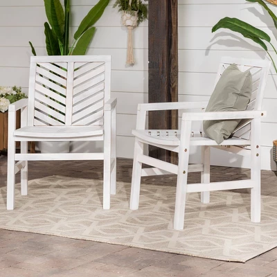 2pk Slatted Chevron Acacia Wood Patio Chairs - Saracina Home 13 2pk Slatted Chevron Acacia Wood Patio Chairs - Saracina Home - Image 11