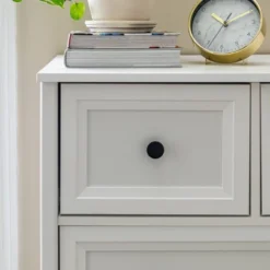 Farmhouse 5 Drawer Grooved Tall Storage Dresser White - Saracina Home -Saracina Home Shop GUEST 7328f92b dedb 435a 8cfc 7bd748b9950d