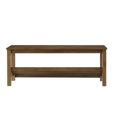 Modern Farmhouse Solid Wood Shoe Storage Entry Bench Rustic Oak - Saracina Home 5 Modern Farmhouse Solid Wood Shoe Storage Entry Bench Rustic Oak - Saracina Home - Image 4