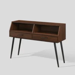 Modern 2 Drawer Angled Console Table - Saracina Home