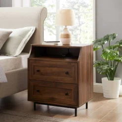 Transitional 2 Drawer Nightstand With USB Port - Saracina Home -Saracina Home Shop GUEST 781ffe09 6d44 4a9f 8ed7 47a5be6b5603