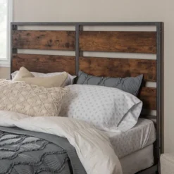 Queen Urban Chic Metal And Wood Plank Bed Brown - Saracina Home -Saracina Home Shop GUEST 78298f79 4b56 4b36 9286 ecf432a2b0f1