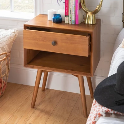 Greenberg 1 Drawer Mid-Century Modern Solid Wood Nightstand - Saracina Home 5 Greenberg 1 Drawer Mid-Century Modern Solid Wood Nightstand - Saracina Home - Image 3