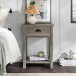 June Rustic Transitional Square Nightstand With Lower Shelf - Saracina Home -Saracina Home Shop GUEST 7b5ddb82 1126 4a27 a5cd b4ca0ca9aa36