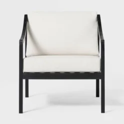 Saracina Home Mid-Century Modern Slatted Outdoor Acacia Arm Chair With Cushion 14 Saracina Home Mid-Century Modern Slatted Outdoor Acacia Arm Chair With Cushion -Saracina Home Shop GUEST 7cf345e7 21e6 40c3 919e b797a68681bf