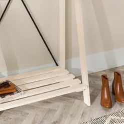 68" Solid Wood X Back Angled Hall Tree White Wash - Saracina Home -Saracina Home Shop GUEST 7d5bc172 d8fa 4796 9cb5 a89aea437381