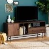 Modern Vinyl Record Player Storage TV Stand For TVs Up To 65" Dark Walnut - Saracina Home 2 Modern Vinyl Record Player Storage TV Stand For TVs Up To 65" Dark Walnut - Saracina Home -Saracina Home Shop GUEST 7d77035b 09cc 4256 8058 d906b0f2af6e