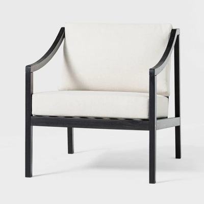 Saracina Home Mid-Century Modern Slatted Outdoor Acacia Arm Chair With Cushion 5 Saracina Home Mid-Century Modern Slatted Outdoor Acacia Arm Chair With Cushion - Image 3