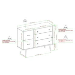 Ivora Lifted Mid-Century Modern Asymmetrical 5 Drawer Dresser - Saracina Home -Saracina Home Shop GUEST 82df34cb fb26 4205 a22e d1f02fc65cf6