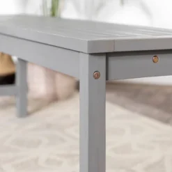 Ravenscroft Modern Boho Acacia Wood Slat Top Outdoor Dining Bench - Gray Wash - Saracina Home -Saracina Home Shop GUEST 83e31abd 7d66 4c84 9cc7 8bdac5e55deb