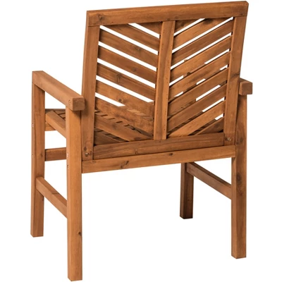 2pk Slatted Chevron Acacia Wood Patio Chairs - Saracina Home 18 2pk Slatted Chevron Acacia Wood Patio Chairs - Saracina Home - Image 16