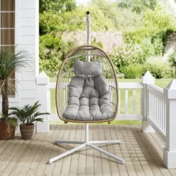 Toluca Hanging Outdoor Boho Egg Chair With Cushion - Saracina Home -Saracina Home Shop GUEST 8502028c b595 43dd 8fef 83b2c522826c
