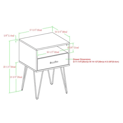 Amal Modern Single Drawer Hairpin Leg Nightstand - Saracina Home 14 Amal Modern Single Drawer Hairpin Leg Nightstand - Saracina Home - Image 12