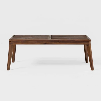 Saracina Home Acacia Mid-Century Modern Rectangle Slatted Patio Coffee Table 9 Saracina Home Acacia Mid-Century Modern Rectangle Slatted Patio Coffee Table - Image 7