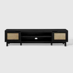 Modern Boho Storage TV Stand For TVs Up To 80" With Rattan Doors - Saracina Home -Saracina Home Shop GUEST 892e34fc 82c9 4b9f b280 3974d040ea07