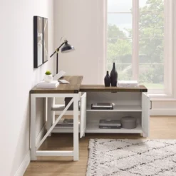 Farmhouse Rustic L Shaped Desk With Storage - Saracina Home -Saracina Home Shop GUEST 8af120a3 28f2 4d02 93e8 bf358c29e2e9