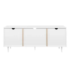 Modern 2 Door TV Stand For TVs Up To 65" Solid White/Coastal Oak/White - Saracina Home -Saracina Home Shop GUEST 8d6299a7 77ec 4747 bf51 2c259129aef5