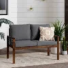 Saybrook Modern Metal And Wood Patio Loveseat - Gray/Dark Brown - Saracina Home -Saracina Home Shop GUEST 8ff87f0d 19b8 4025 af14 760342db1bc6