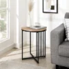 Modern Metal Bar Round Side Table Coastal Oak/Black ­ Saracina Home -Saracina Home Shop GUEST 91f1e357 0a77 4942 9a41 1da658578d5c