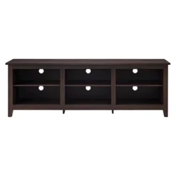 Transitional 6 Cubby Wood Open Storage Wood TV Stand For TVs Up To 80"- Saracina Home -Saracina Home Shop GUEST 92fe5691 6d10 45aa a903 60b396346c9f