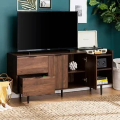 Rockwell Modern Storage TV Stand For TVs Up To 43" Brown - Saracina Home -Saracina Home Shop GUEST 95bd6db0 42bd 4911 8ee0 38206ec25c15
