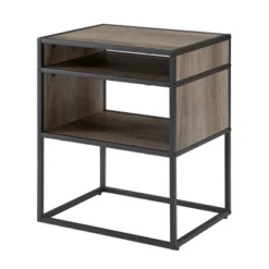 Modern Wood And Metal Side Table With Open Storage - Saracina Home -Saracina Home Shop GUEST 965c7ea1 69f8 4053 a677 91e205fd7ba4
