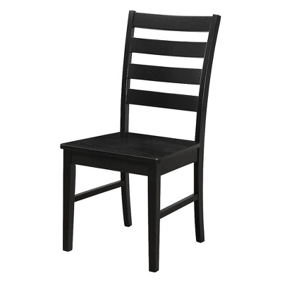 Set Of 2 Wood Ladder Back Dining Chair Black - Saracina Home 4 Set Of 2 Wood Ladder Back Dining Chair Black - Saracina Home - Image 2