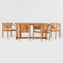 7pc Modern Slatted Wood Outdoor Dining Set - Saracina Home 15 7pc Modern Slatted Wood Outdoor Dining Set - Saracina Home -Saracina Home Shop GUEST 97b97aff 19ee 4550 9126 93ae4bc68f53