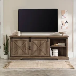 Clarabelle Double Sliding X Barn Door TV Stand For TVs Up To 80" - Saracina Home -Saracina Home Shop GUEST 982c1ca0 45a9 4164 801c 80166fc89225