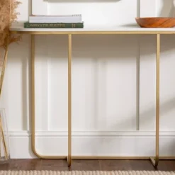 Megan Modern Glam Curved Console Table Faux White Marble/Gold - Saracina Home -Saracina Home Shop GUEST 99ec17d7 cb5e 46ab b705 7bf4923517fa