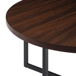 Modern 42" Round Intersecting Leg Dining Table Dark Walnut - Saracina Home