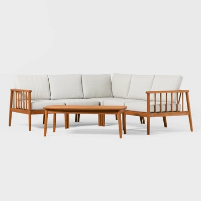 Saracina Home 6pc Modern Boho Outdoor Eucalyptus Spindle Sectional 5 Saracina Home 6pc Modern Boho Outdoor Eucalyptus Spindle Sectional - Image 3