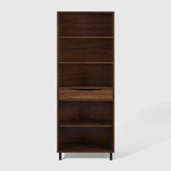 72.5" Mid-Century Modern 1 Drawer Angled Bookshelf - Saracina Home -Saracina Home Shop GUEST 9c7bd3c0 62d4 4081 bd63 6e0ad2db722b