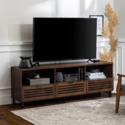 Visconti Boho Slat Door Storage Console TV Stand For TVs Up To 80" - Saracina Home -Saracina Home Shop GUEST 9d6c3b75 5e91 4f4a 93a4 351b5dfd97a4