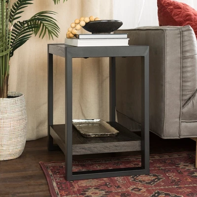 24" Loop Leg Urban Industrial Side Table Charcoal - Saracina Home 3 24" Loop Leg Urban Industrial Side Table Charcoal - Saracina Home