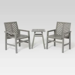 3pc Slatted Chevron Acacia Wood Patio Chat Set - Saracina Home -Saracina Home Shop GUEST 9f76aa6f fbf0 4626 81c7 a8323d8b95e1